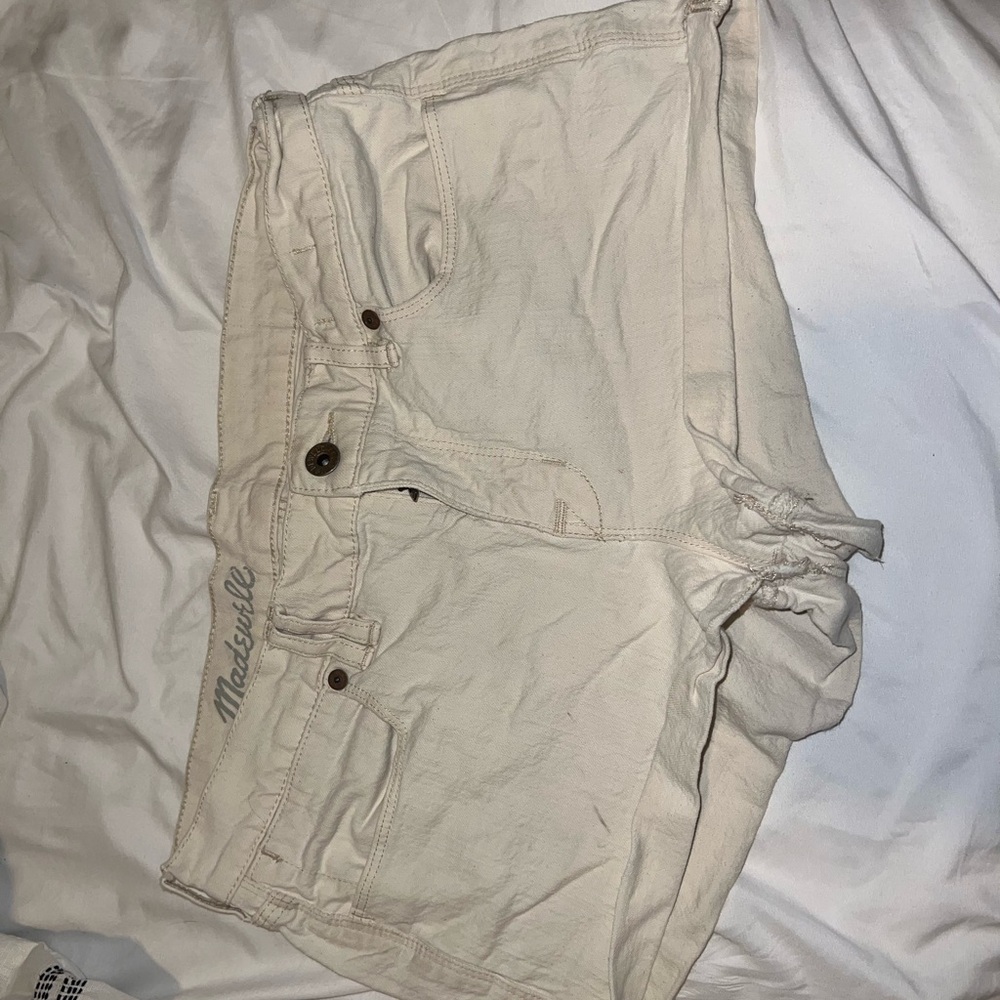 Madewell Cream Denim Shorts